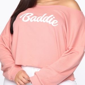 Pink Baddie Sweater crop top